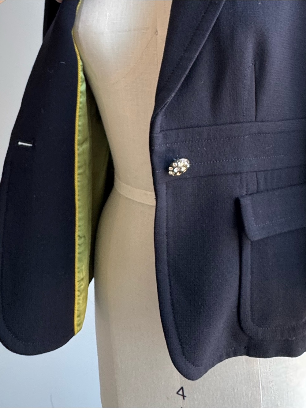 J Crew Single-rhinestone button Blazer